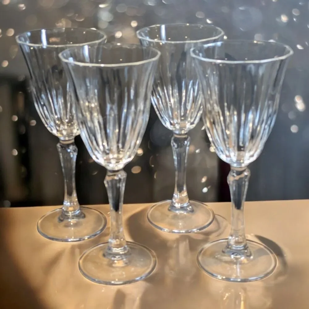 4 Recital Wine Crystal Glasses Goblets Royal Crystal Rock 7.5